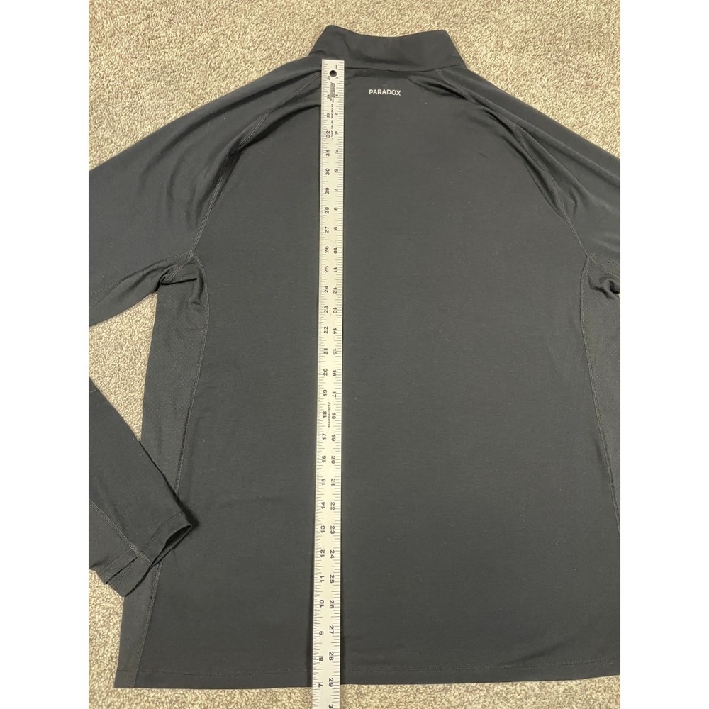 Paradox Shirt Mens XL Black 1/4 Zip Merino Wool Pullover Preppy Layer Repreve - Picture 9 of 9